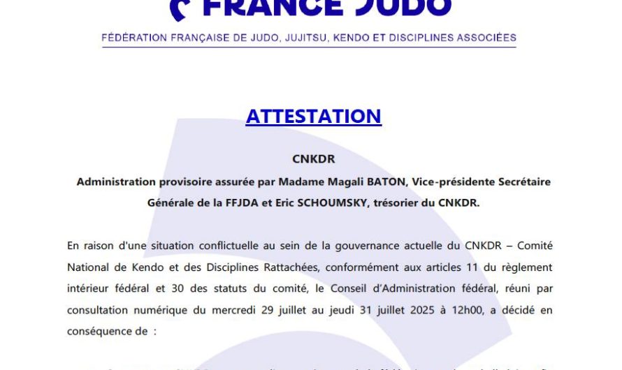Information  CNKDR / FFJDA