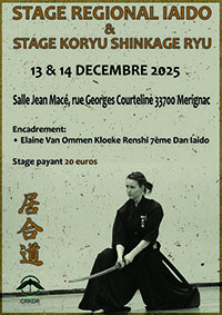 Stage Régional iaido & Koryu Shinkage Ryu • 13-14 décembre 2025 • Mérignac (33)