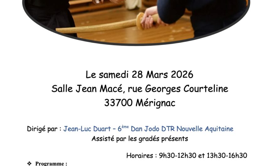 Stage de JODO – 28 Mars – Mérignac