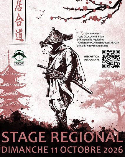 Stage Régional Iaido • Dimanche 11 Octobre 2026 • Saintes (17100)